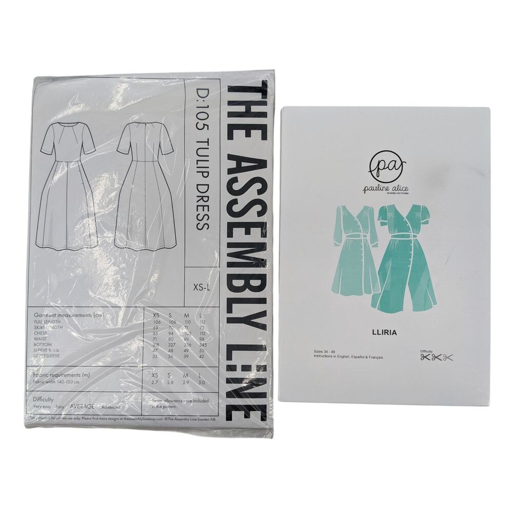 SALE! Lot Retro Dress Patterns PAULINE ALICE "Lliria"  THE ASSEMBLY LINE "Tulip"